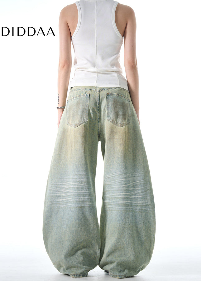 Black Distressed Wide-Leg Scythe Jeans for Men and Women - Men’s Jeans