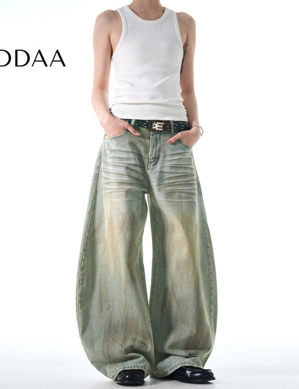 Black Distressed Wide-Leg Scythe Jeans for Men and Women - S / Vintage Blue - Men’s Jeans