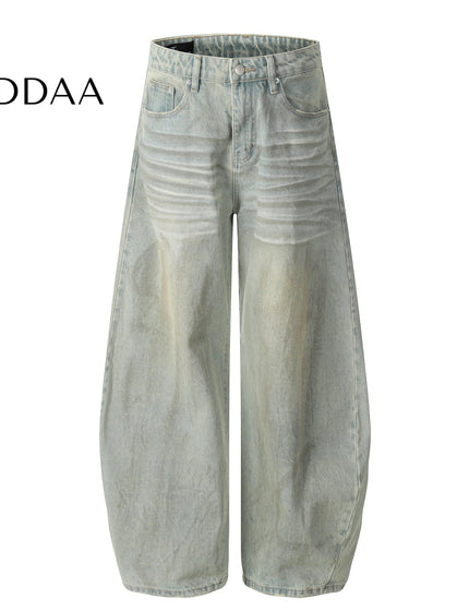 Black Distressed Wide-Leg Vintage Machete Jeans - S / Vintage Blue - Women’s Jeans