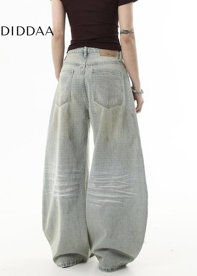 Black Distressed Wide-Leg Vintage Machete Jeans - Women’s Jeans
