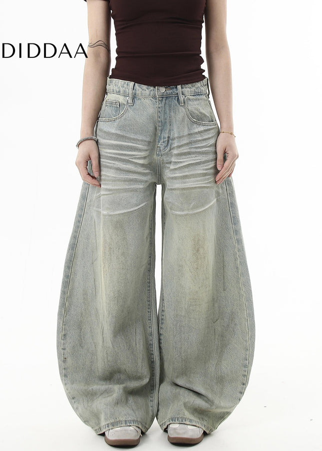 Black Distressed Wide-Leg Vintage Machete Jeans - Women’s Jeans