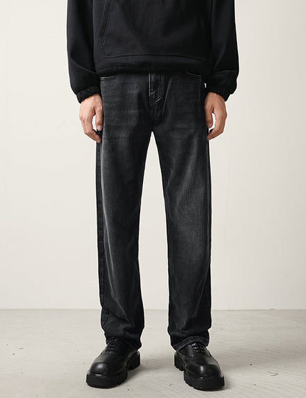 Black Drape Loose Straight Leg Jeans for Men - 28 / Black - Men’s Jeans