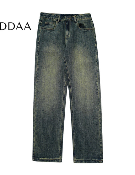 Black Drape Loose Straight Leg Jeans for Men - 28 / Vintage Blue - Men’s Jeans