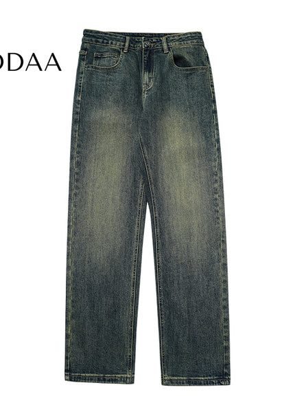 Black Drape Loose Straight Leg Jeans for Men - 28 / Vintage Blue - Men’s Jeans