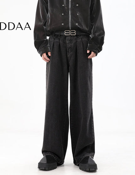 Black Drape Wide Leg Jeans for Men’s Autumn Fashion - M / Black - Men’s Jeans