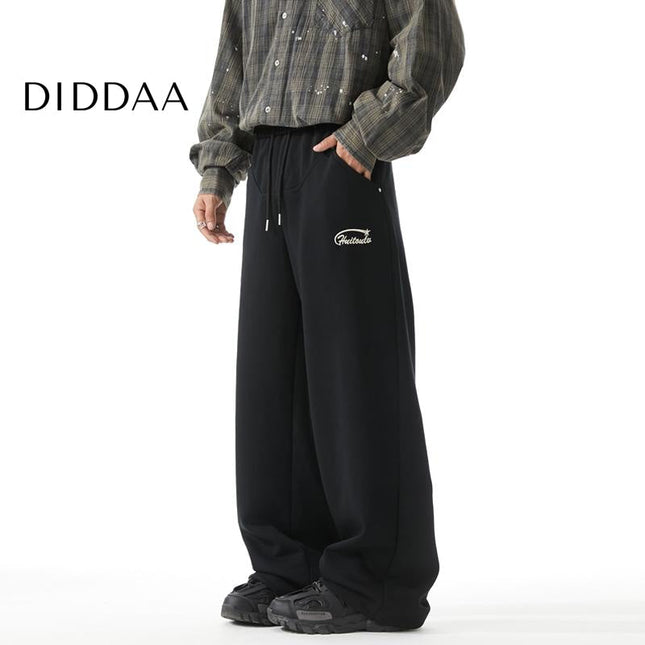 Black Embroidered Loose Fit Sweatpants for Men - S / Black - Unisex Sweatpants