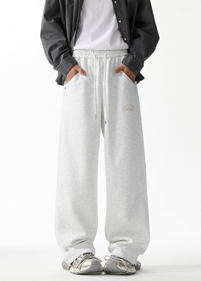 Black Embroidered Loose Fit Sweatpants for Men - Unisex Sweatpants