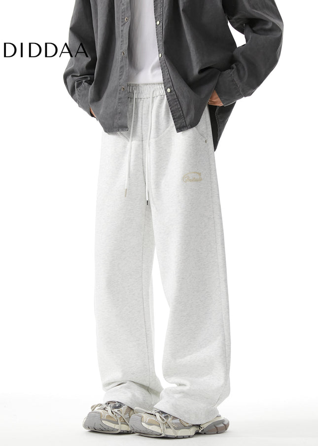 Black Embroidered Loose Fit Sweatpants for Men - Unisex Sweatpants