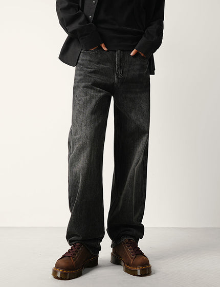 Black Gray Loose Wide Straight Jeans for Men - 28 / Dark Grey - Men’s Jeans