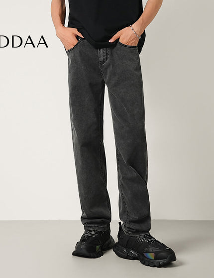 Black Gray Ultra-Thin Stretch Jeans Men’s Loose Fit - 28 / Dark Grey - Men’s Jeans
