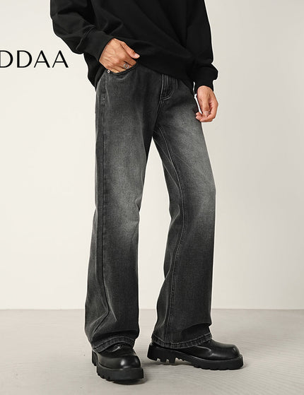 Black Grey Distressed Slightly Flared Jeans - 28 / Grey - Men’s Jeans