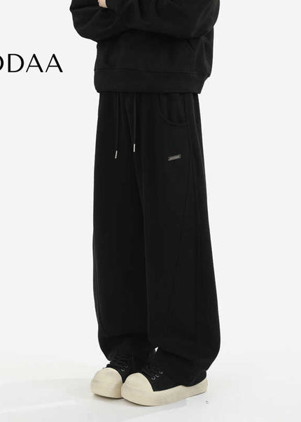 Black Heavyweight Loose Fit Sweatpants for Men - M / Black - Unisex Sweatpants