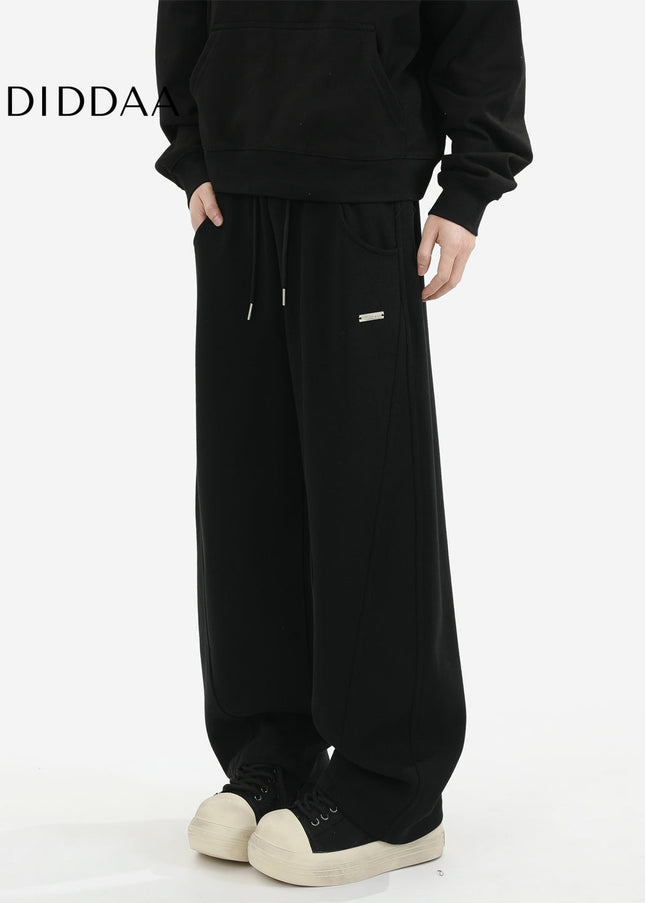 Black Heavyweight Loose Fit Sweatpants for Men - Unisex Sweatpants