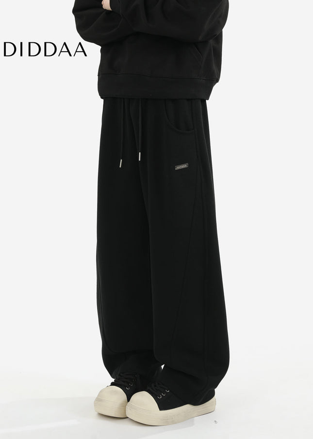 Black Heavyweight Loose Fit Sweatpants for Men - Unisex Sweatpants