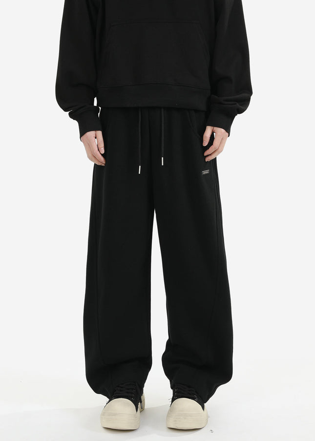 Black Heavyweight Loose Fit Sweatpants for Men - Unisex Sweatpants