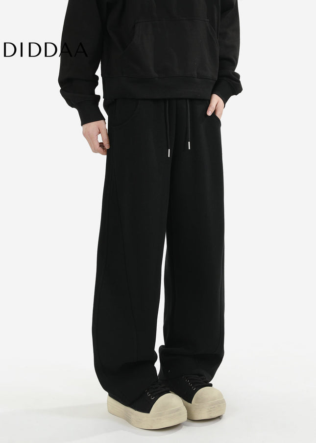 Black Heavyweight Loose Fit Sweatpants for Men - Unisex Sweatpants
