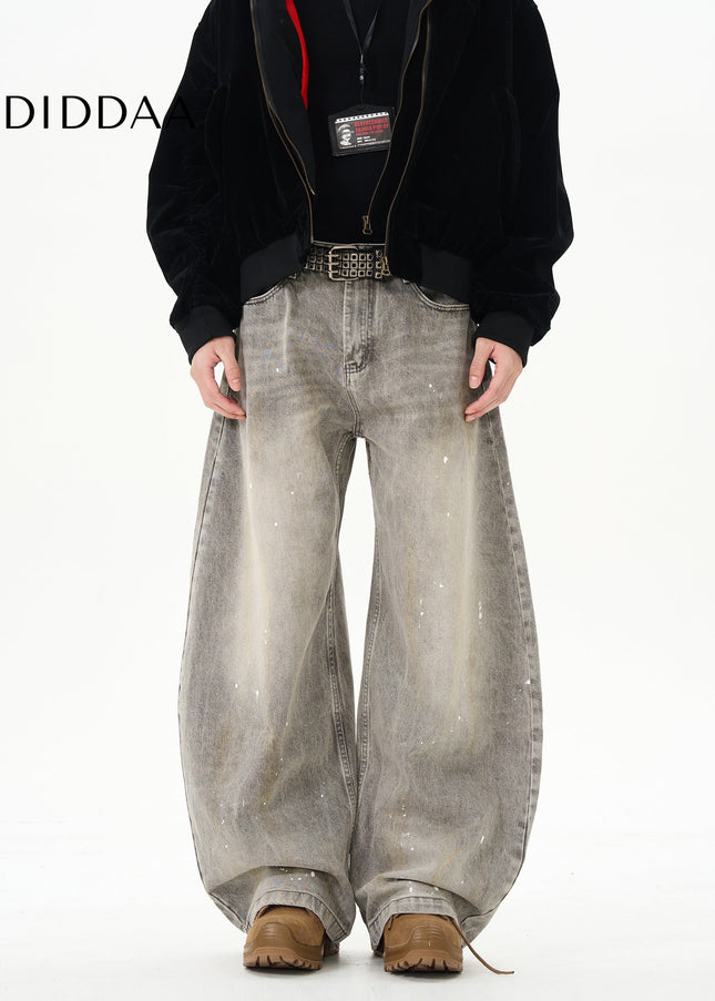 Black High-Quality Splash Ink Scimitar Pants - Women’s Jeans