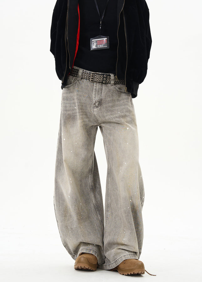 Black High-Quality Splash Ink Scimitar Pants - Women’s Jeans