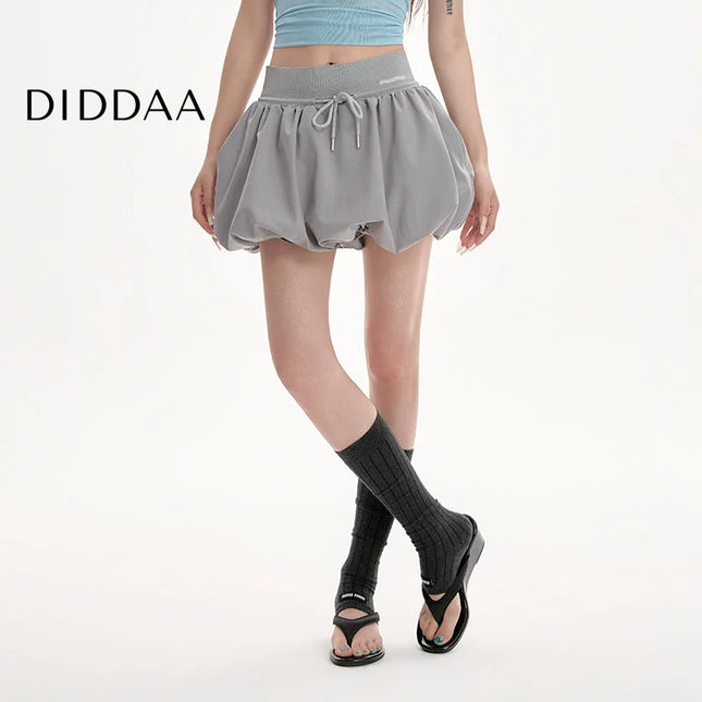 Gray High Waist Fluffy A-Line Summer Skirt for Women - S / Grey - Skirts