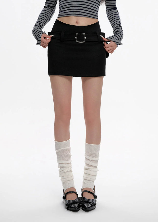 Black High Waist A-Line Short Skirt Summer 2025 Fashion - Skirts