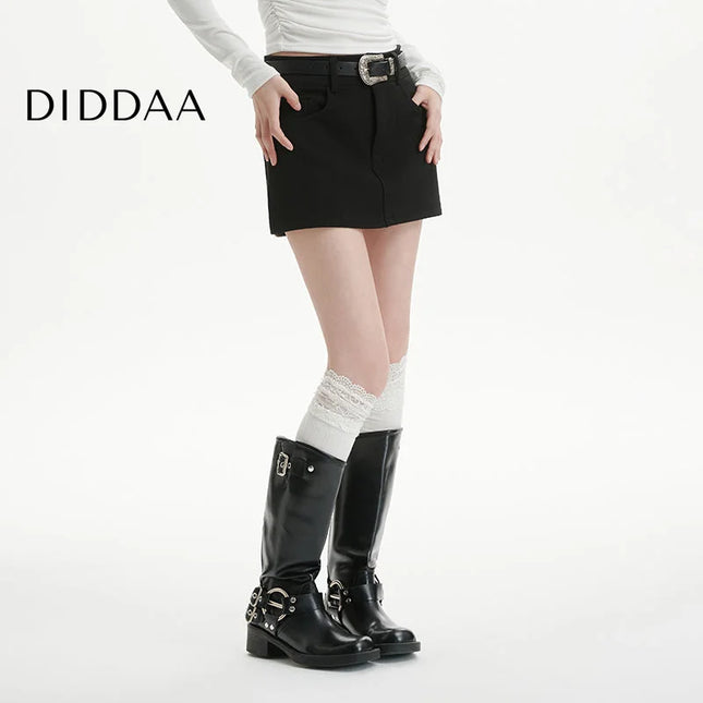 Black High Waist A-Line Suit Skirt for Women 2024 - S / Black - Skirts