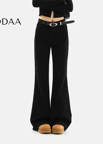 Black High Waist Bootcut Jeans with Stretch Flare - S / Black - Women’s Jeans