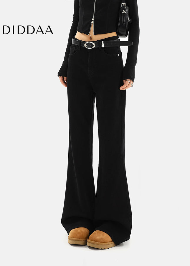 Black High Waist Bootcut Jeans with Stretch Flare - Women’s Jeans