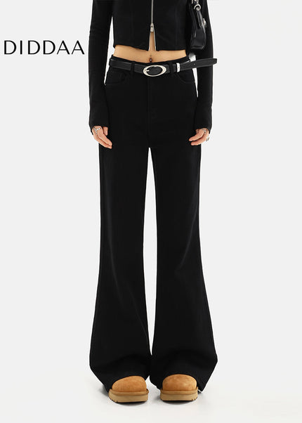 Black High Waist Bootcut Jeans with Stretch Flare - Women’s Jeans