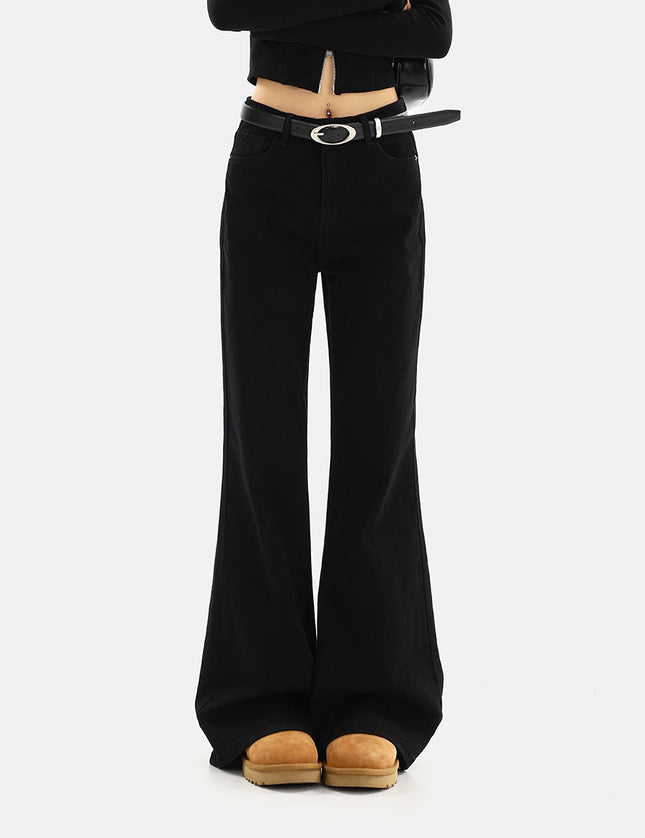 Black High Waist Bootcut Jeans with Stretch Flare - Women’s Jeans