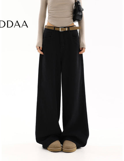 Black High Waist Casual Wide-Leg Jeans for Women - S / Black - Women’s Jeans