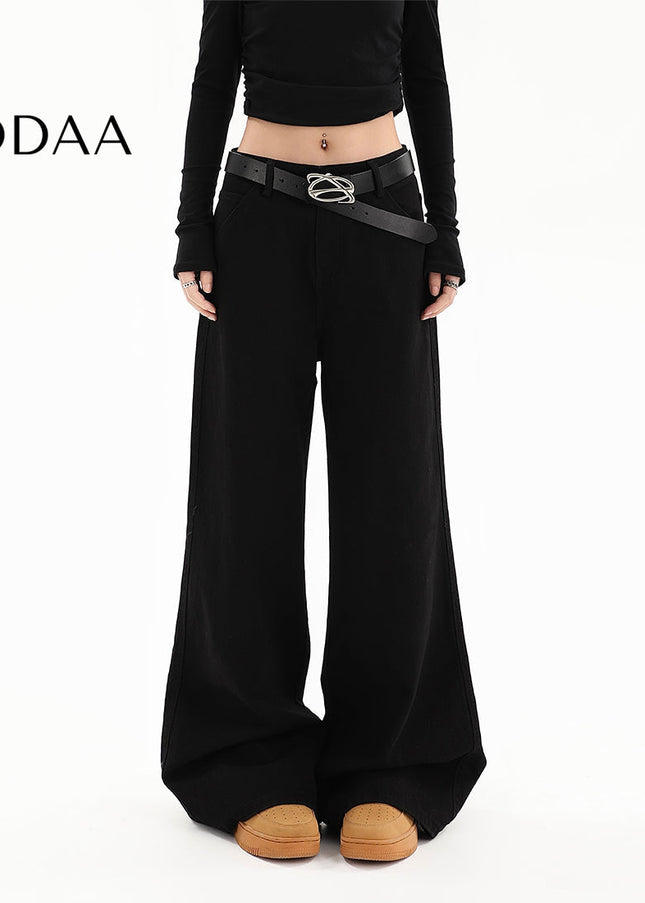 Black High Waist Loose Fit Bootcut Jeans for Women - S / Black - Women’s Jeans