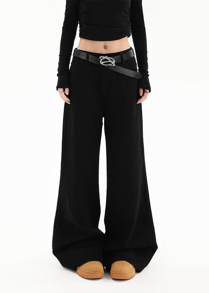 Black High Waist Loose Fit Bootcut Jeans for Women - Women’s Jeans