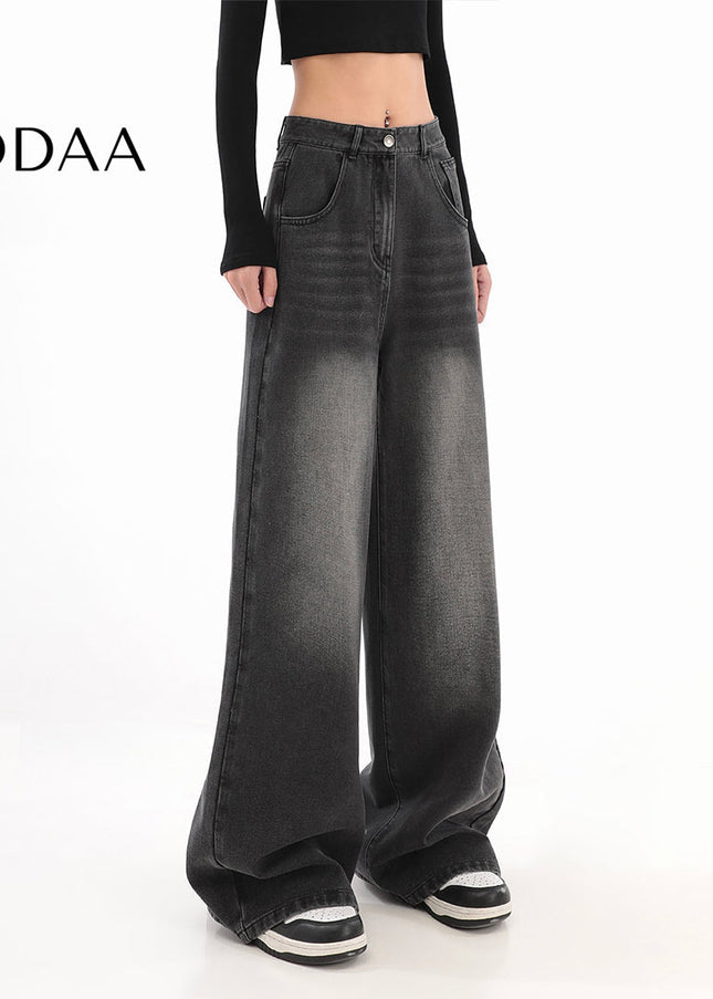 Black High Waist Loose Fit Wide Leg Jeans for Women - S / Black - Women’s Jeans