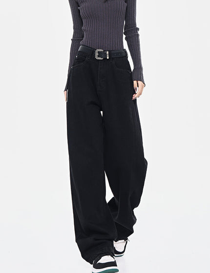 Black High Waist Loose Wide Leg Jeans - Women’s Jeans