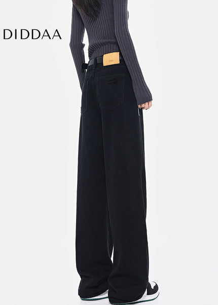 Black High Waist Loose Wide Leg Jeans - Women’s Jeans