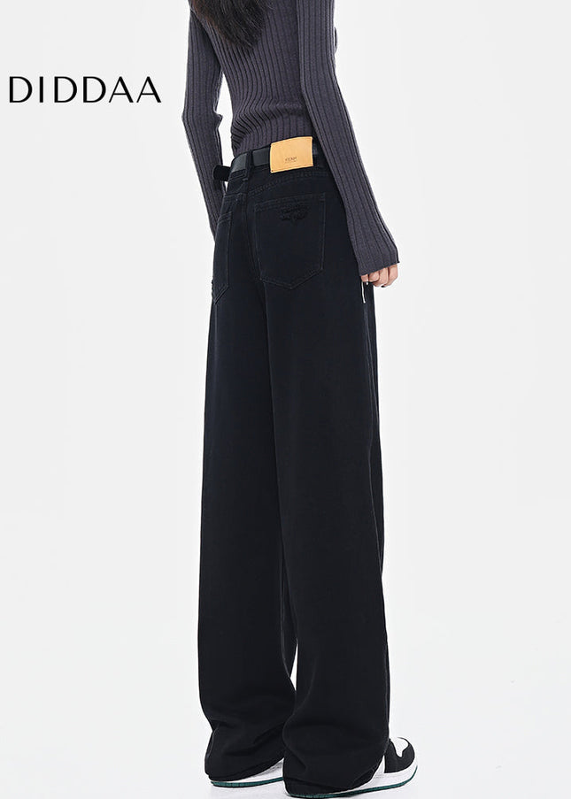 Black High Waist Loose Wide Leg Jeans - Women’s Jeans