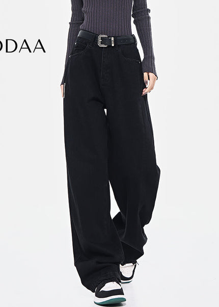 Black High Waist Loose Wide Leg Jeans - Women’s Jeans