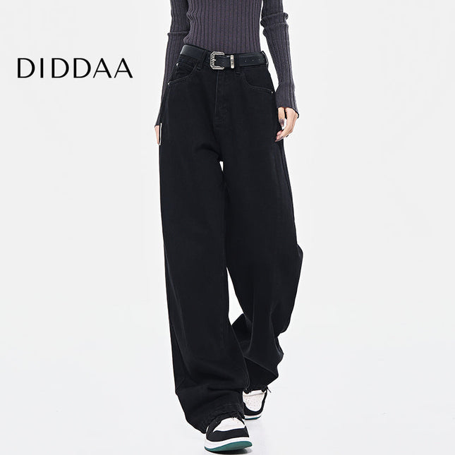 Black High Waist Loose Wide Leg Jeans - Women’s Jeans