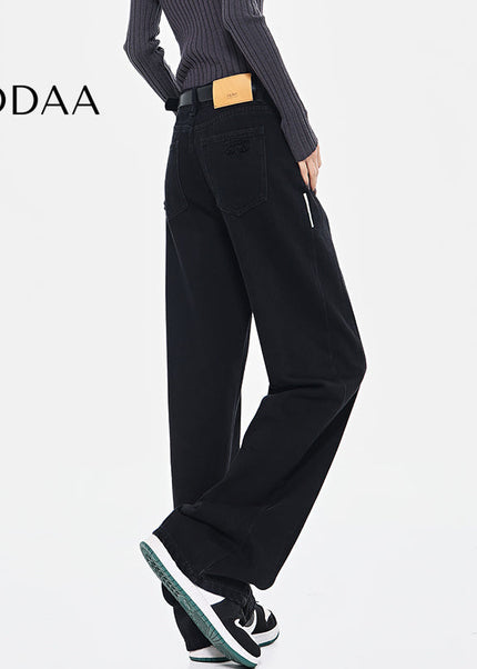 Black High Waist Loose Wide Leg Jeans - Women’s Jeans