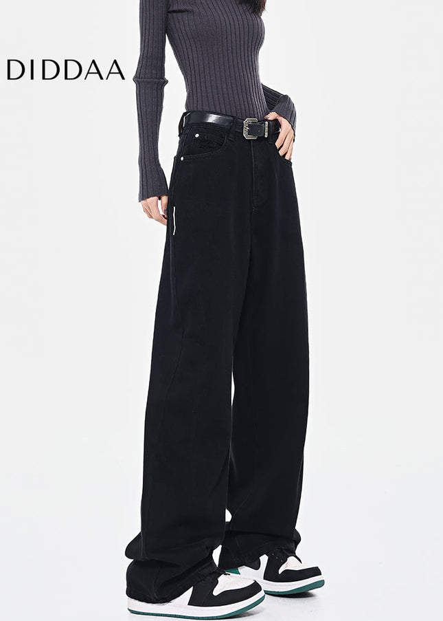 Black High Waist Loose Wide Leg Jeans - Women’s Jeans