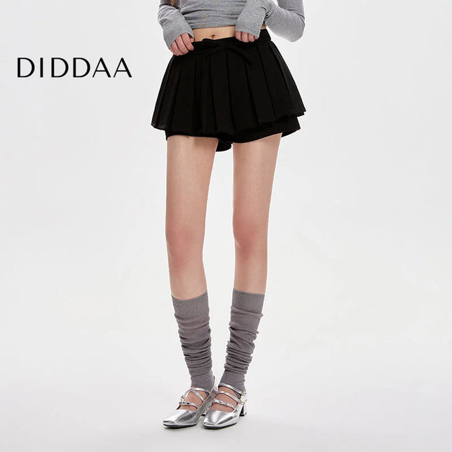 Black High Waist Pleated A-Line Skirt for Women - S / Black - Skirts