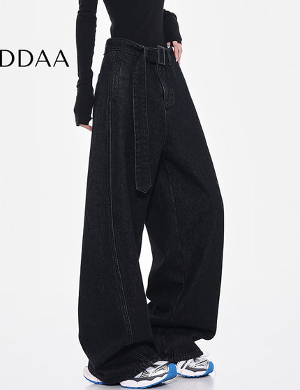 Black High Waist Retro Loose Wide-leg Jeans - S / Black - Women’s Jeans