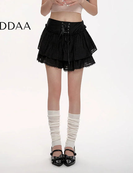 Black High Waist Slim A-Line Cake Skirt for Women - S / Black - Skirts