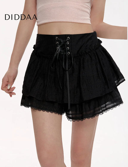 Black High Waist Slim A-Line Cake Skirt for Women - S / White - Skirts