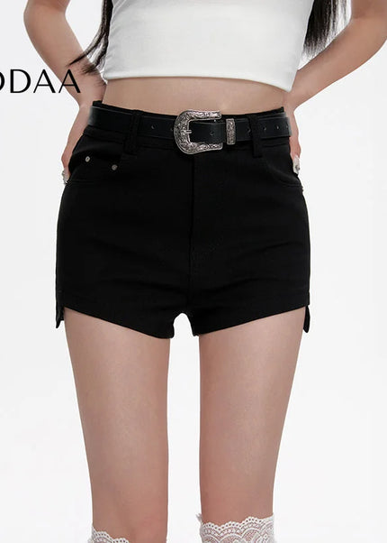 Black High Waist Slim Suit Shorts Women’s Versatile Hot Pants - Shorts