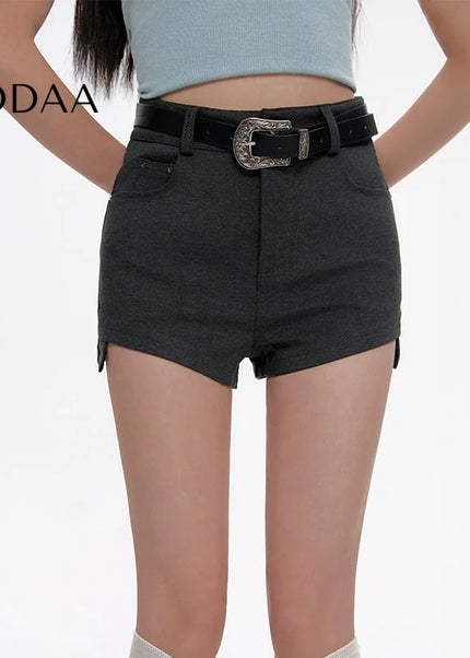 Black High Waist Slim Suit Shorts Women’s Versatile Hot Pants - Shorts