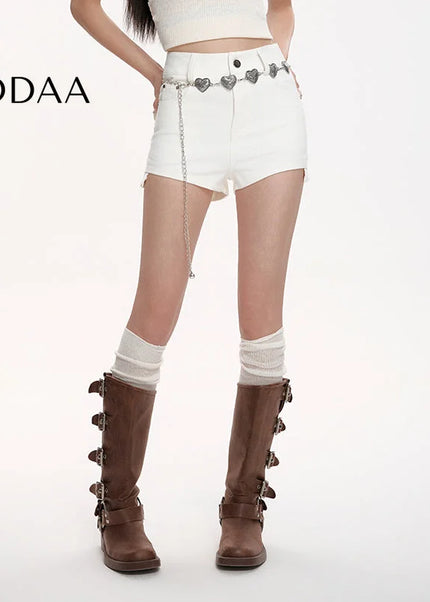 Black High Waist Slim Suit Shorts Women’s Versatile Hot Pants - S / White - Shorts