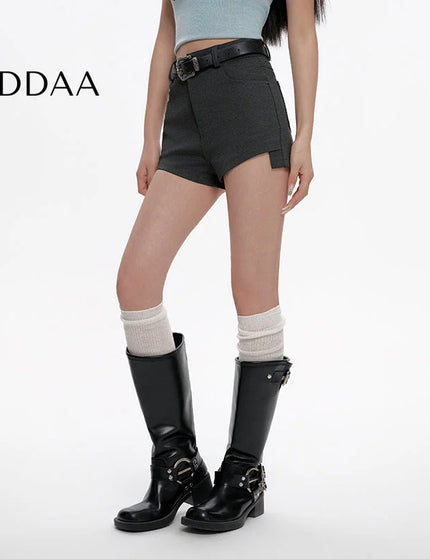 Black High Waist Slim Suit Shorts Women’s Versatile Hot Pants - S / Grey - Shorts
