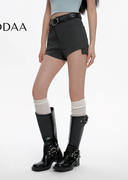 Black High Waist Slim Suit Shorts Women’s Versatile Hot Pants - S / Grey - Shorts