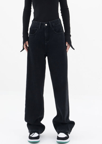 Black High Waist Wide Leg Jeans for Women by KEN STUDIO - Women’s Jeans
